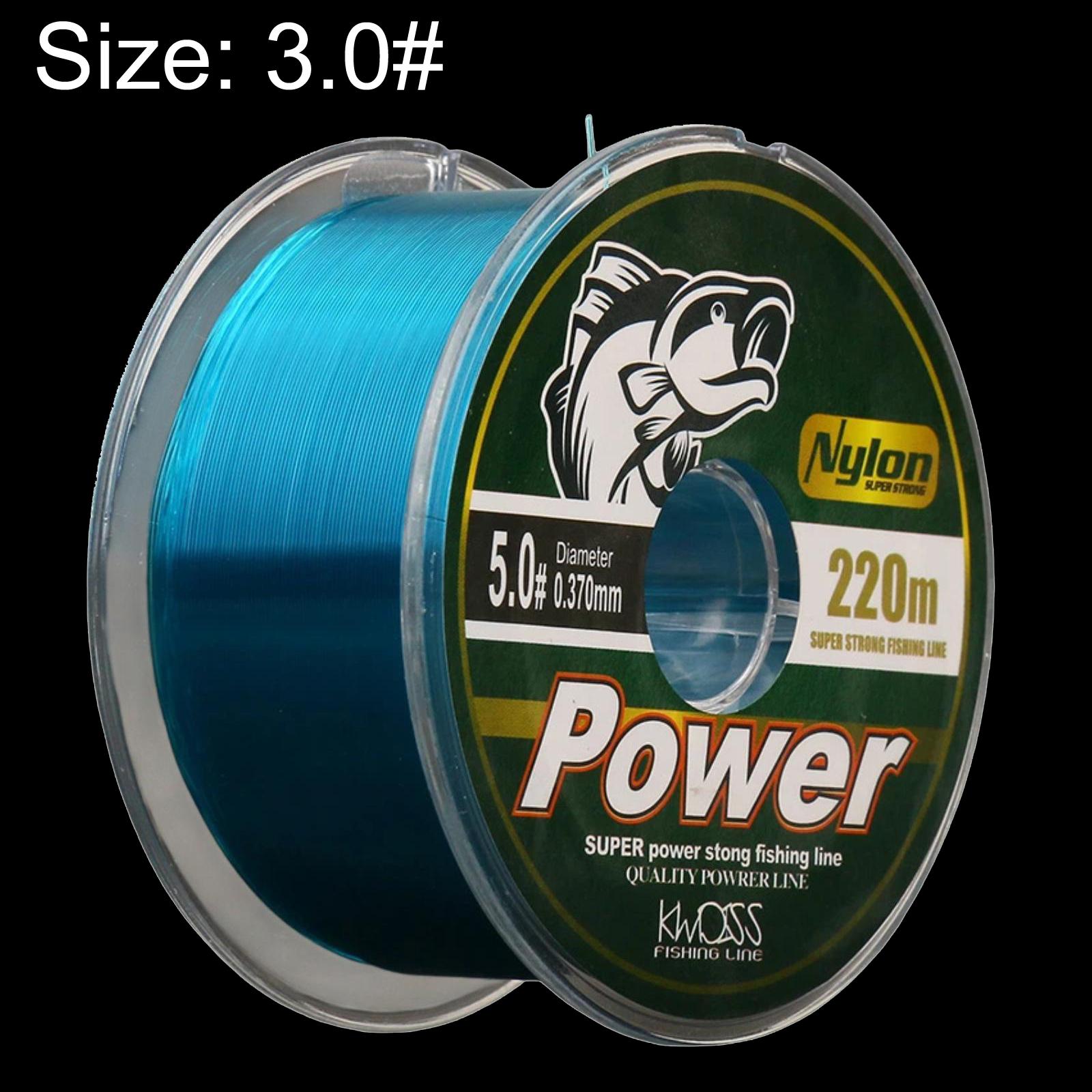 Kwdiss 220m Nylon Fishing Line Casting Line For Spinning Rod & Sea Rod Long Cast Fishing Line, Size: 3.0#(Blue) - Shopkiz.com
