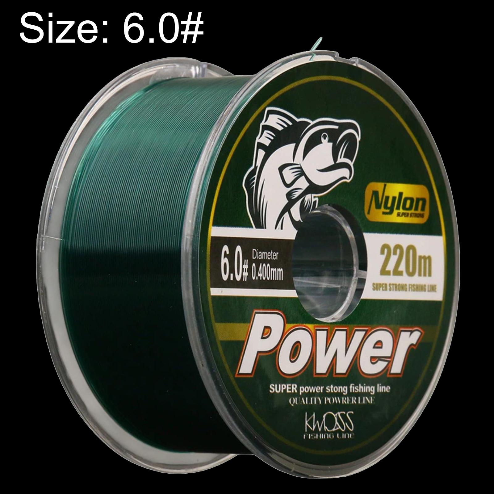 Kwdiss 220m Nylon Fishing Line Casting Line For Spinning Rod & Sea Rod Long Cast Fishing Line, Size: 6.0#(Green) - Shopkiz.com