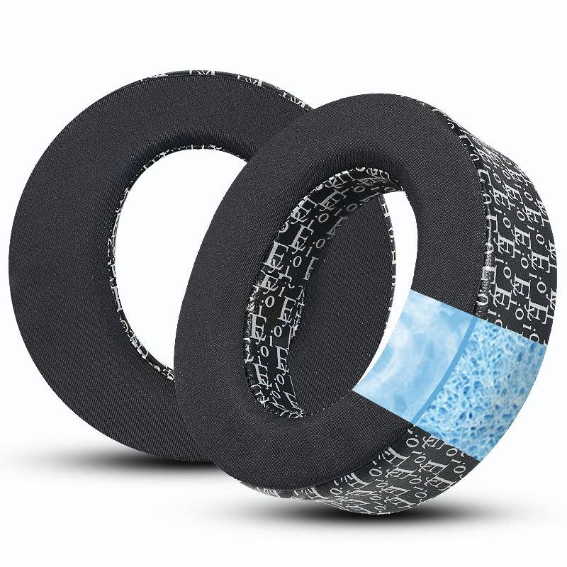 1 Pair Replacement Ear Pads For PS5 Headset Printed Cooling Gel Soft Ear Cushions(Black White) - Shopkiz.com