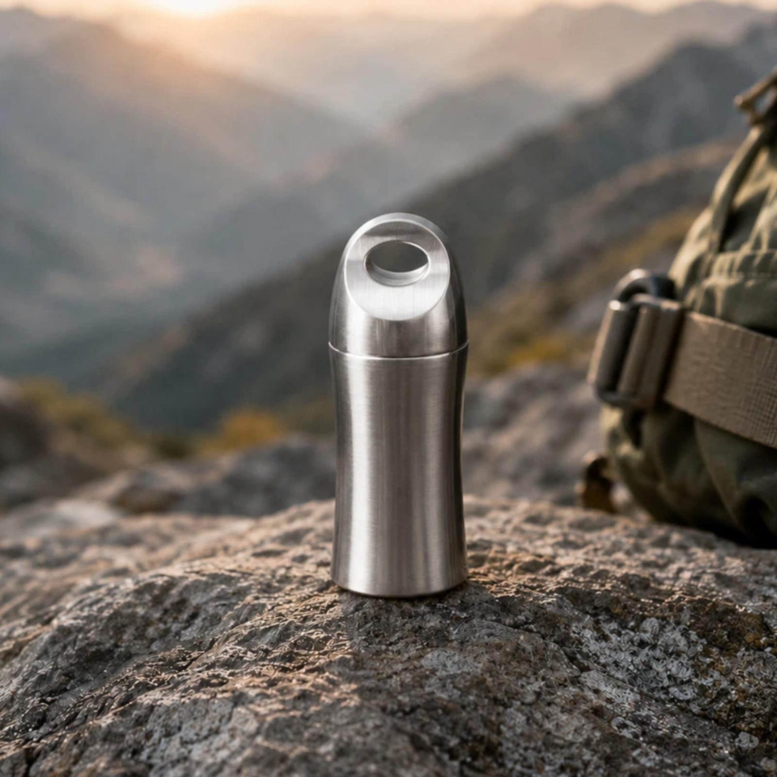 Pure Titanium Waterproof Sealed EDC Portable Outdoor Medicine Box, Color: Polished - Shopkiz.com