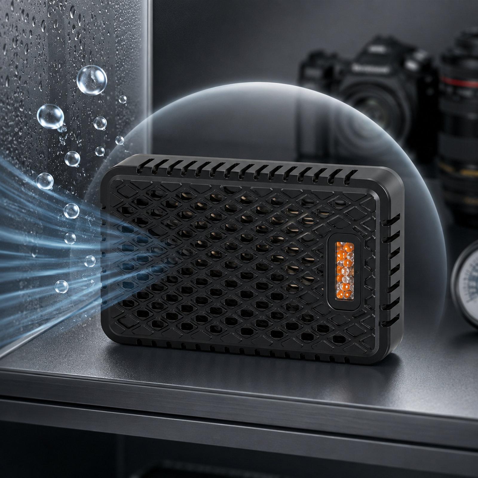 Reusable Mini Dehumidifier Card Moisture Absorber with USB-C/Type-C Port for Camera Dry Box, Closets(Black) - Shopkiz.com