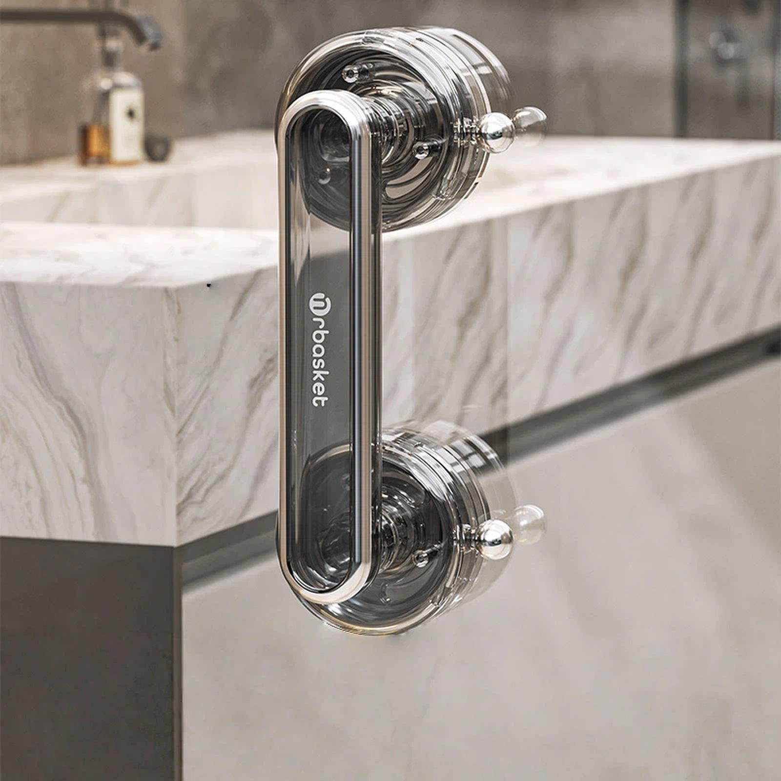 Vacuum Suction Cup Door Handle Drill-Free Removable Glass Door Pull Knob Slide Door Handle Bar Large Clear Grey - Shopkiz.com