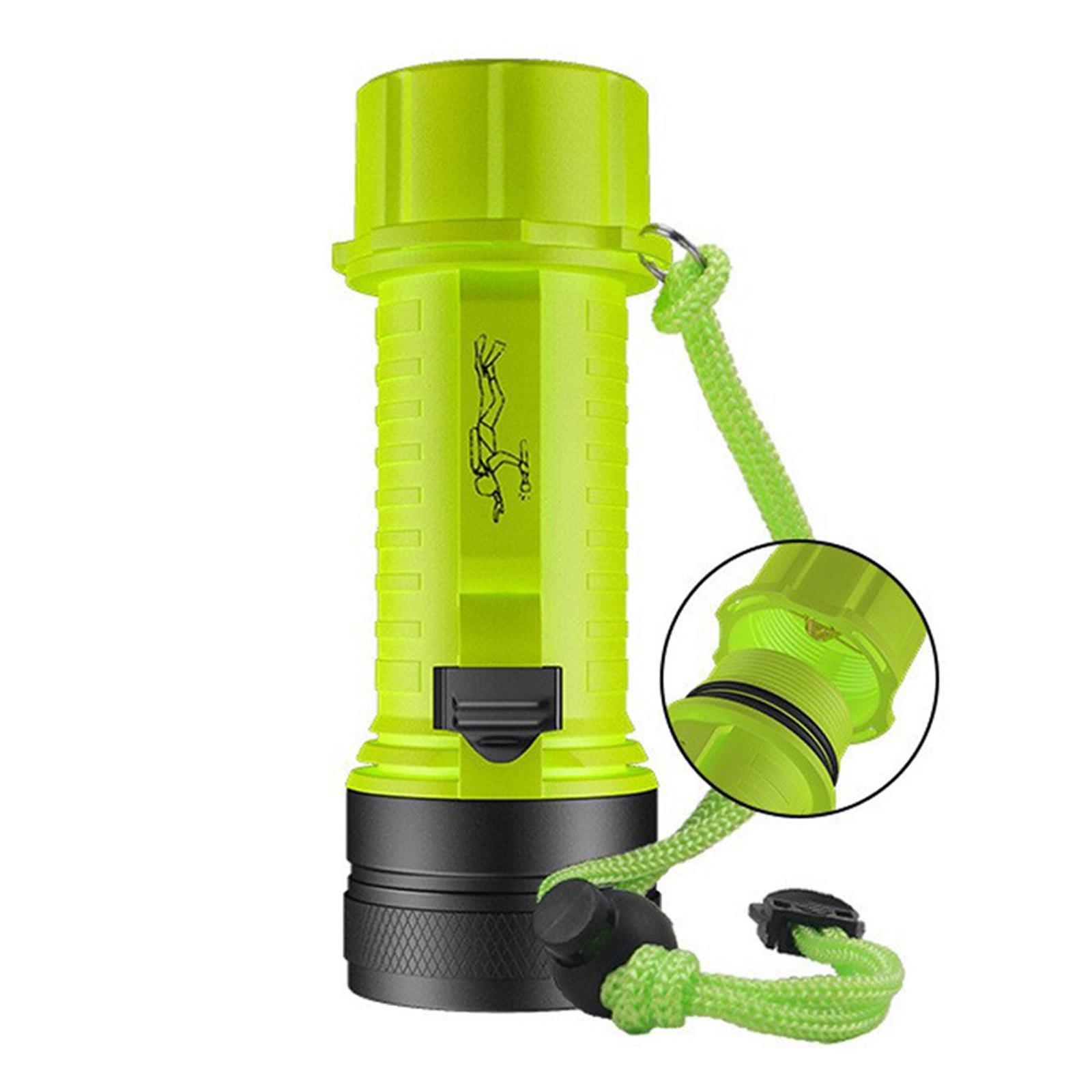 100m Diving Dual Light Source P50 High Lumen Flashlight Waterproof Led Outdoor Lamp, Style: Battery - Shopkiz.com
