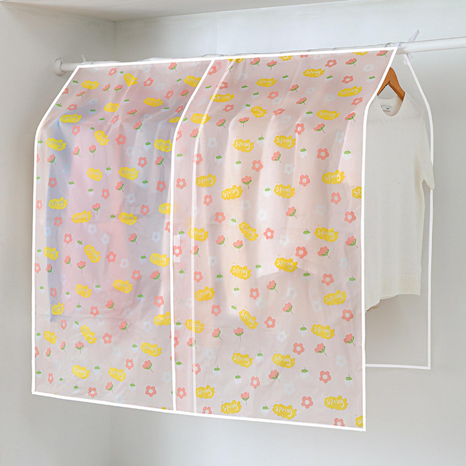 Clear Hanging Garment Bag Waterproof Clothes Dust Cover Organizer, Spec: 110x110cm Floral - Shopkiz.com