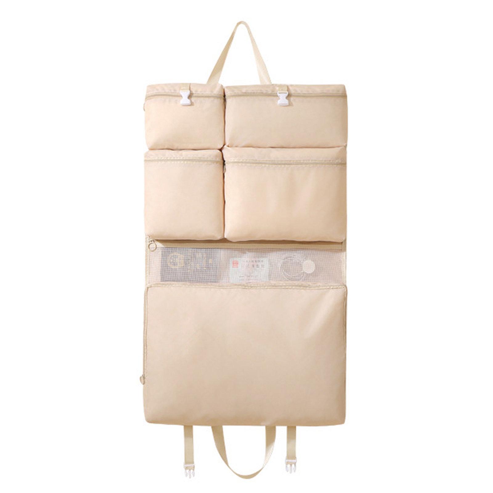 Hanfeizi Hanging Travel Packing Organizer Clothes Foldable Suitcase Storage Bag, Color: 6 Compartment Beige - Shopkiz.com