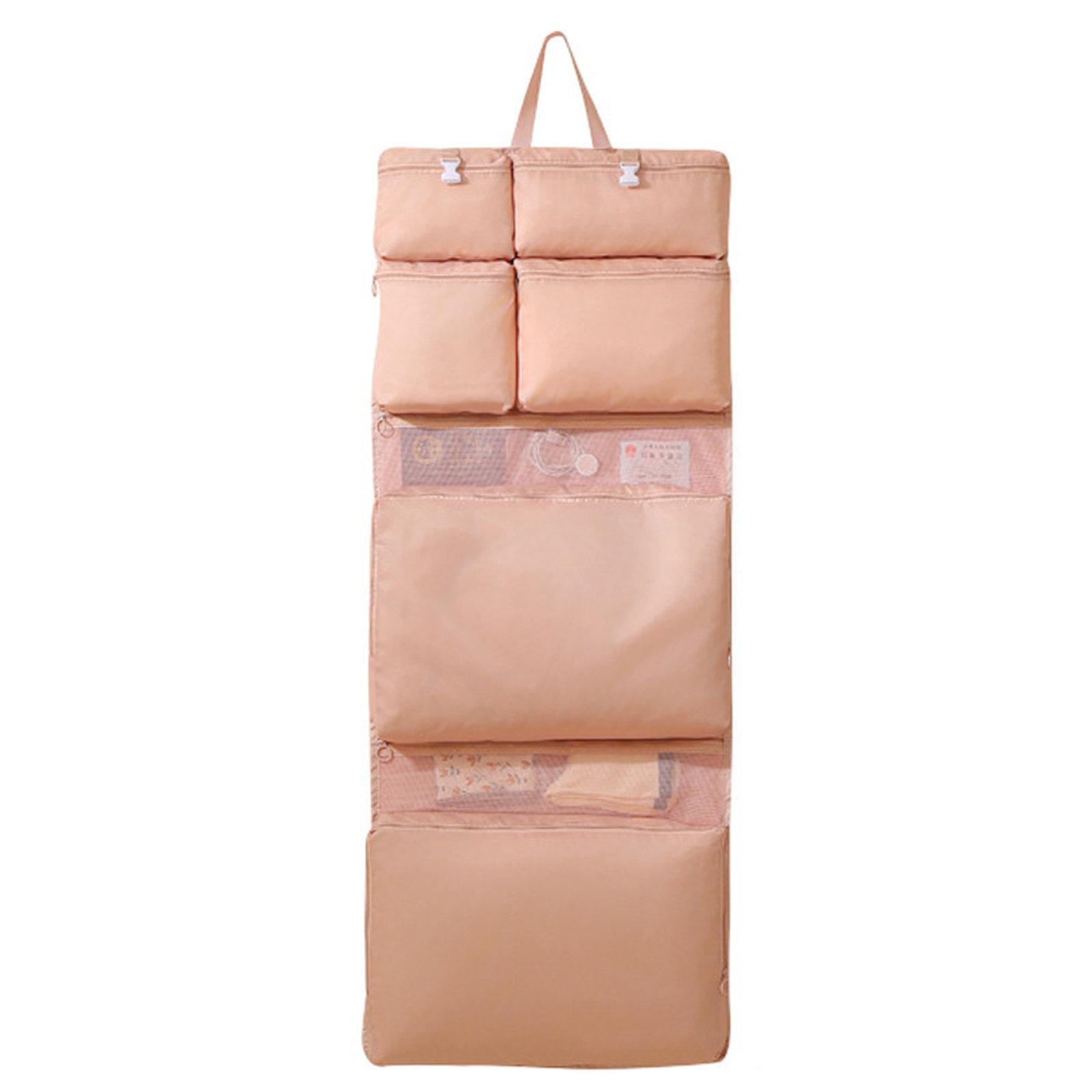 Hanfeizi Hanging Travel Packing Organizer Clothes Foldable Suitcase Storage Bag, Color: 8 Compartment Pink - Shopkiz.com