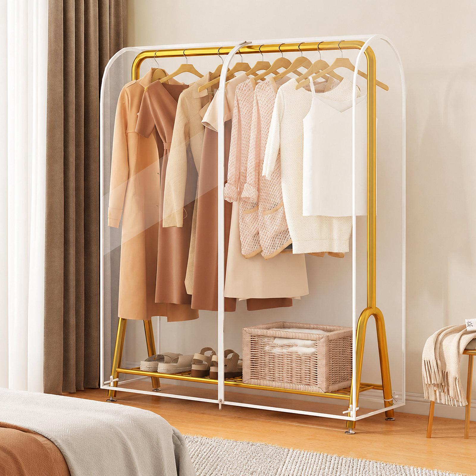 Clear Garment Rack Cover Waterproof Clothes Dust Protector Hanging Clothes Zipper Closure, Spec: 60x50x150cm Transparent - Shopkiz.com