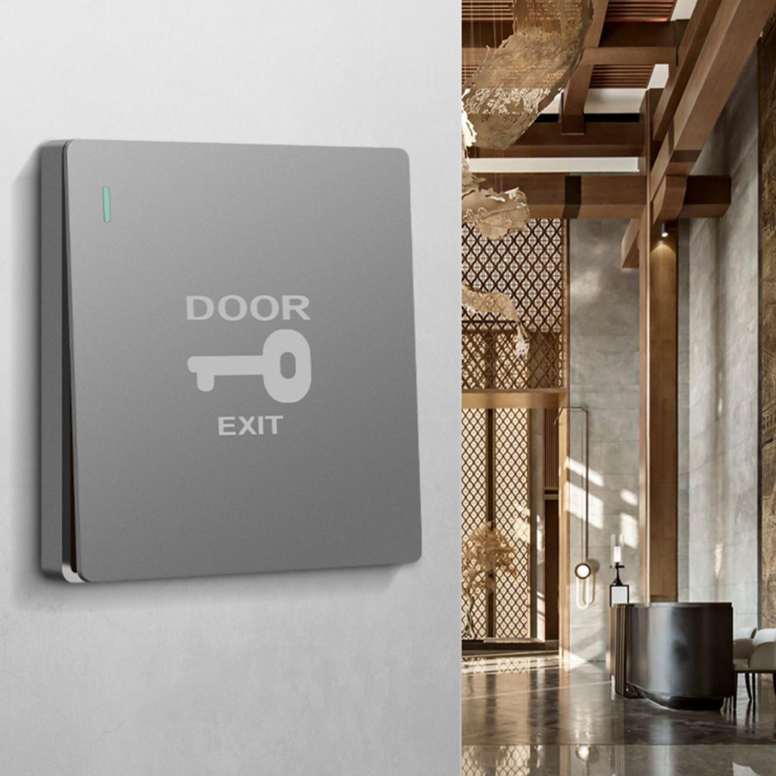 Auto Reset Access Control Exit Button Hotel Doorbell Switch Panel(Grey)