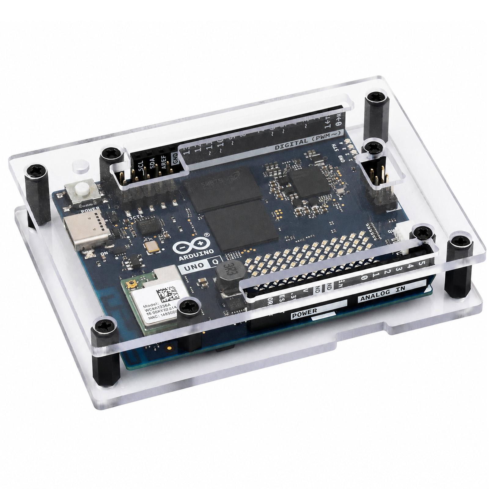WAVESHARE For Arduino UNO Q, Supports Installation With The UNO Media Carrier Board, With Precise Opening Design, Spec: 2GB+16GB With Case -