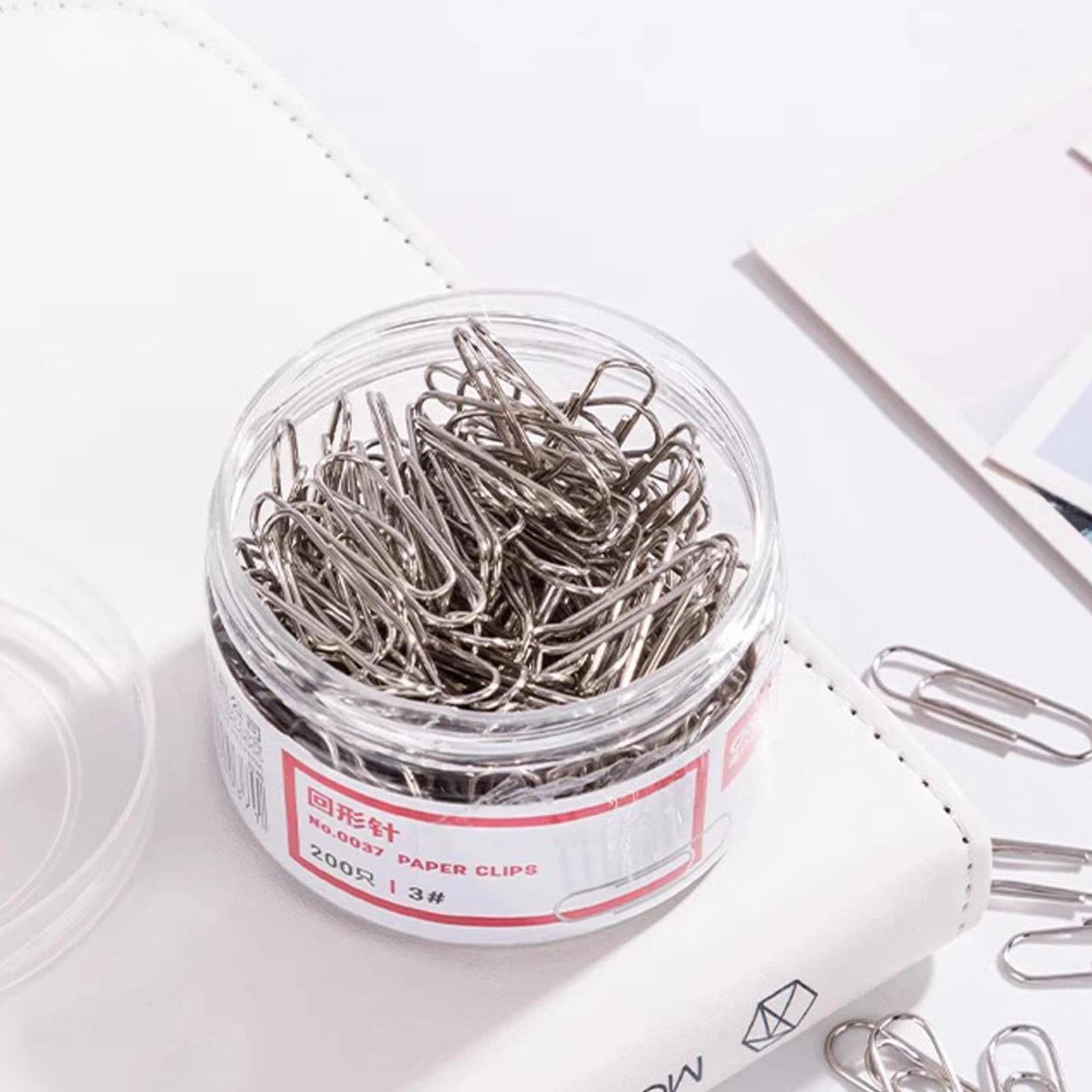 200 PCS/Box Deli 0037 Document Fastening Paper Clips Thickened Electroplated Paperclips - Shopkiz.com