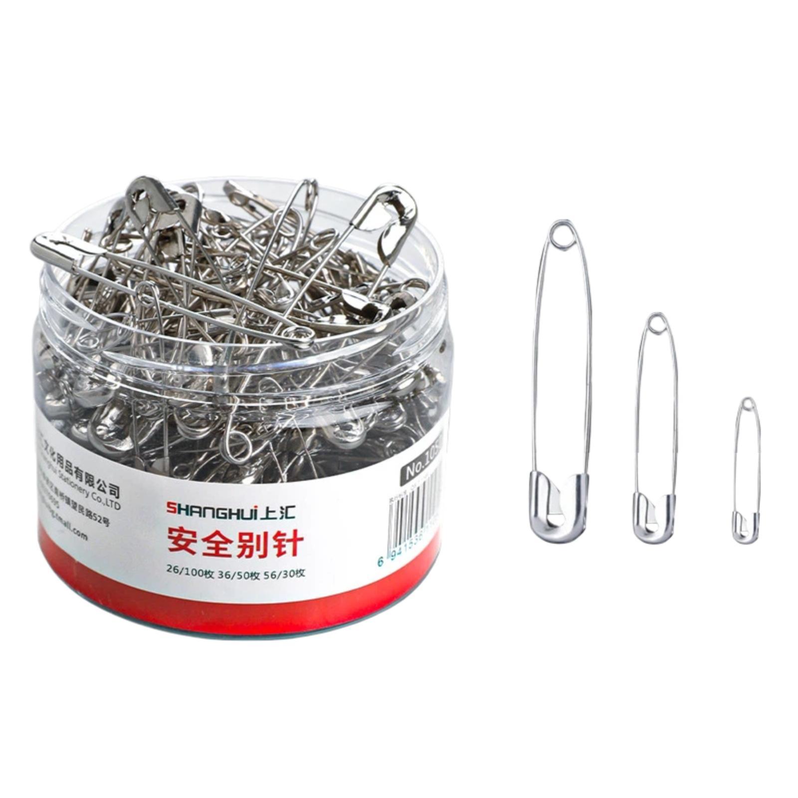 180pcs /Set SHANGHUI Thickened Clothing Safety Pins Extra-Large Stainless Steel Paperclips - Shopkiz.com