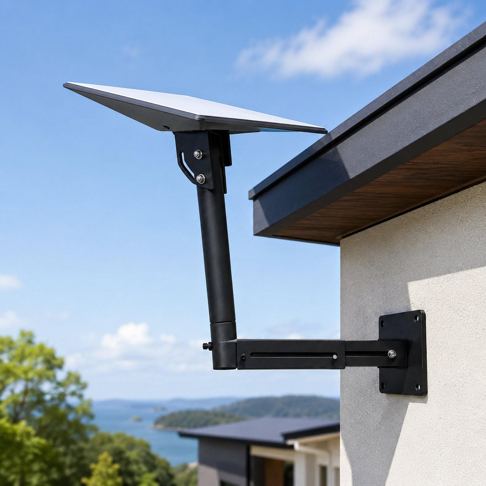 For Starlink Gen 3 Telescopic Roof Wall Mount Bracket Adjustable Angle Steel Pole(Black) - Shopkiz.com