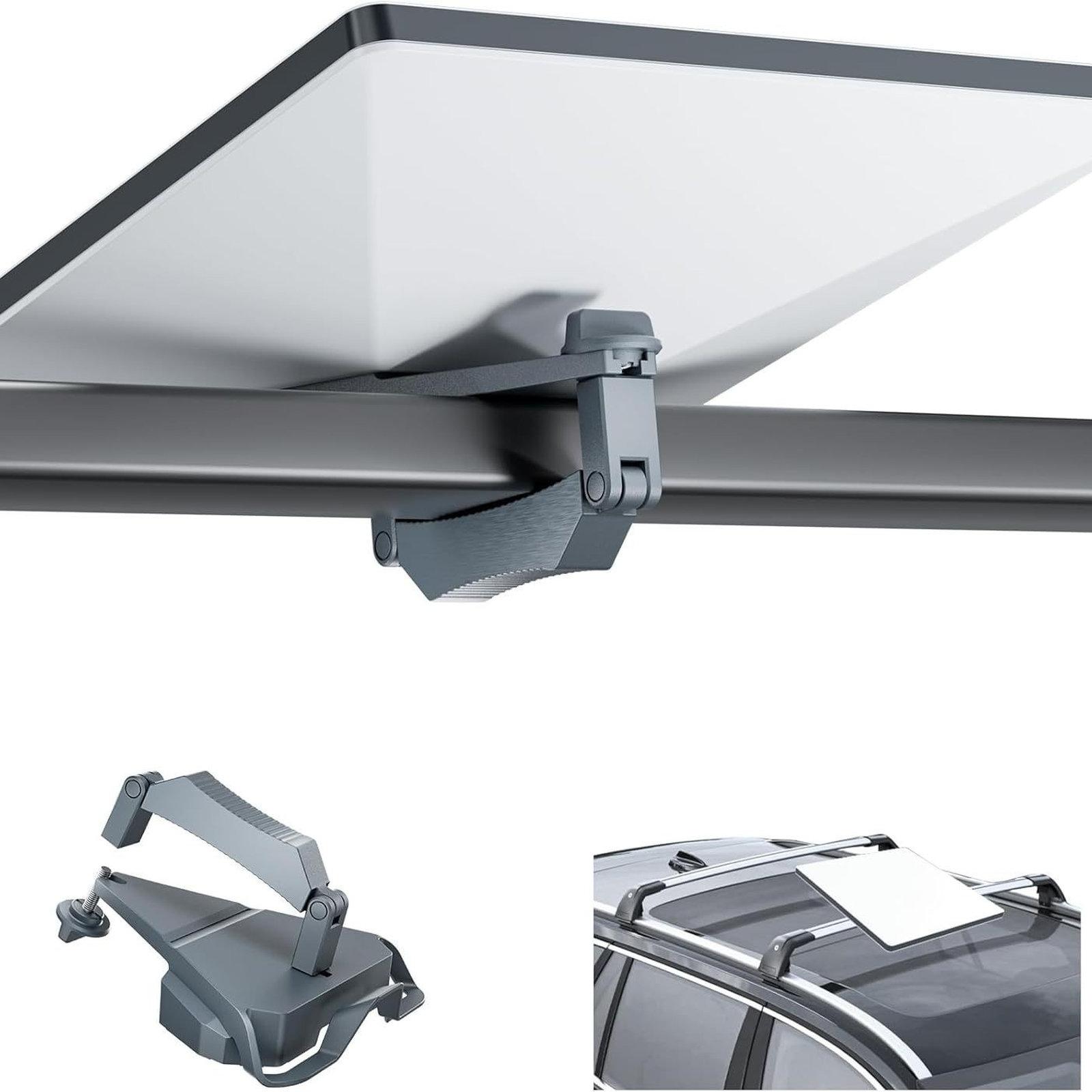 For Starlink Mini Roof Rack Clamp Mount Adjustable Roof Bar Bracket Holder for RV Car Yacht Luggage Rack(Grey) - Shopkiz.com