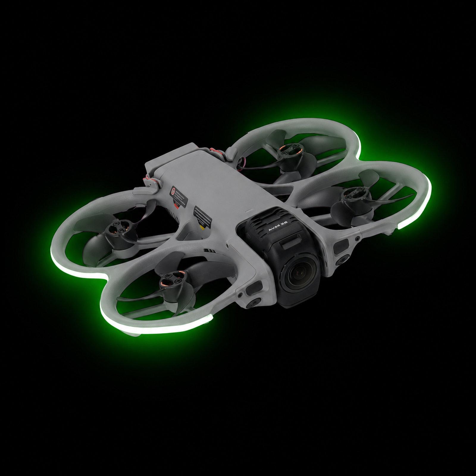 For DJI Avata 360 RCSTQ Night Flight LED Light Strip Kit 3 Brightness Levels Rechargeable Safety Warning Lamp(Green) - Shopkiz.com