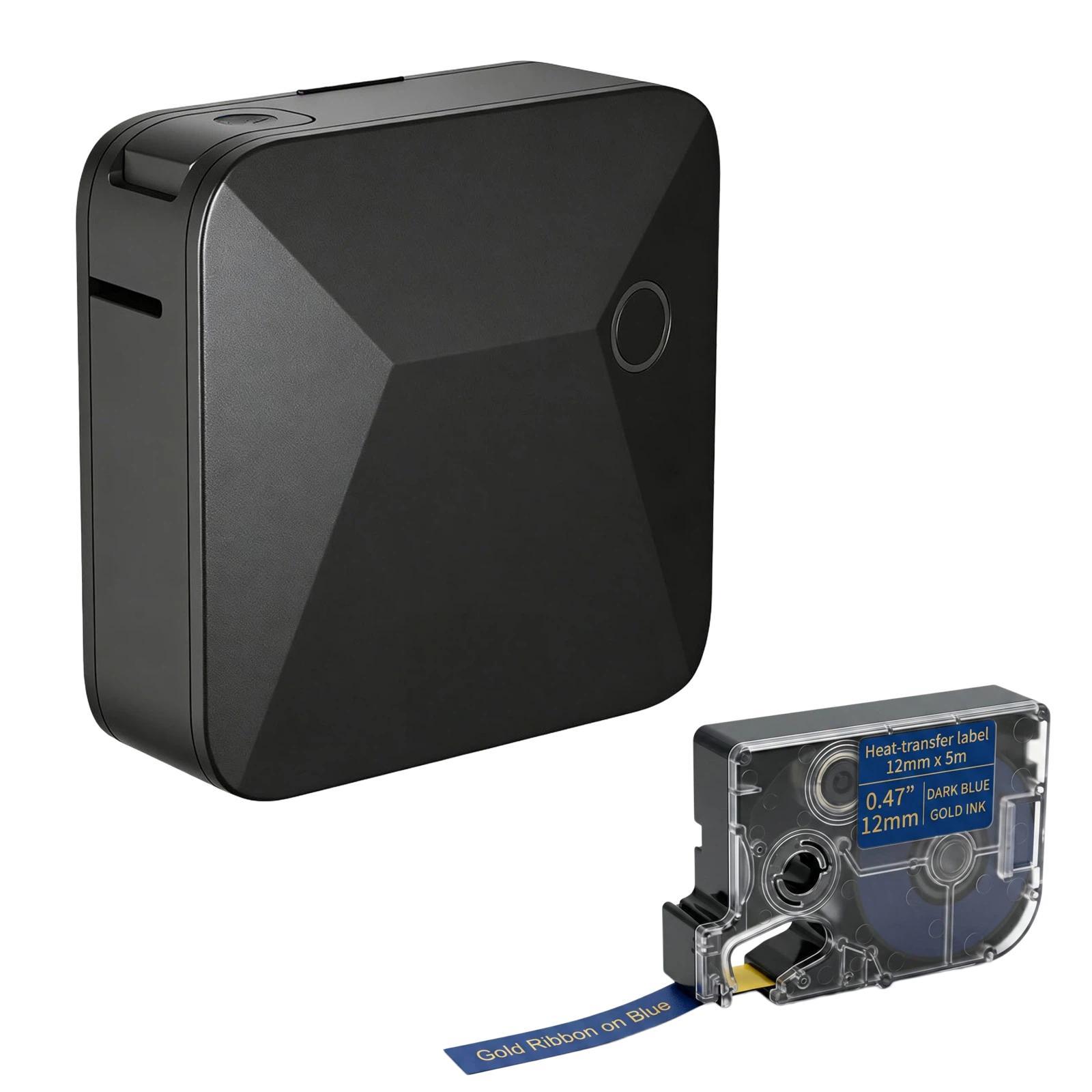 R15 Portable Ribbon Label Maker Bluetooth Gift Satin Ribbon Printer(Black With Blue Ribbon) - Shopkiz.com