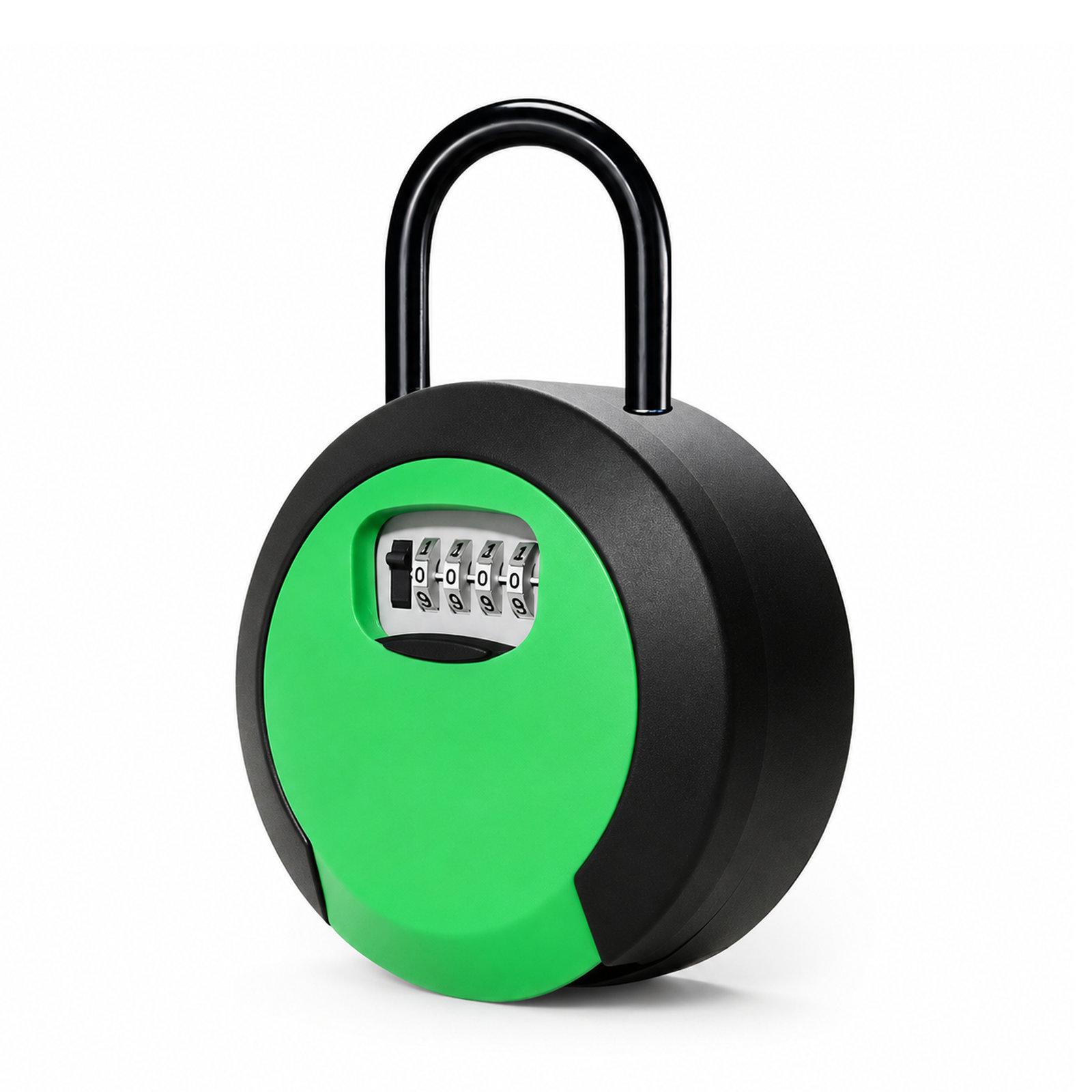Key Lock Box Waterproof 4 Digit Combination Security Storage Case, Spec: Hanging Green