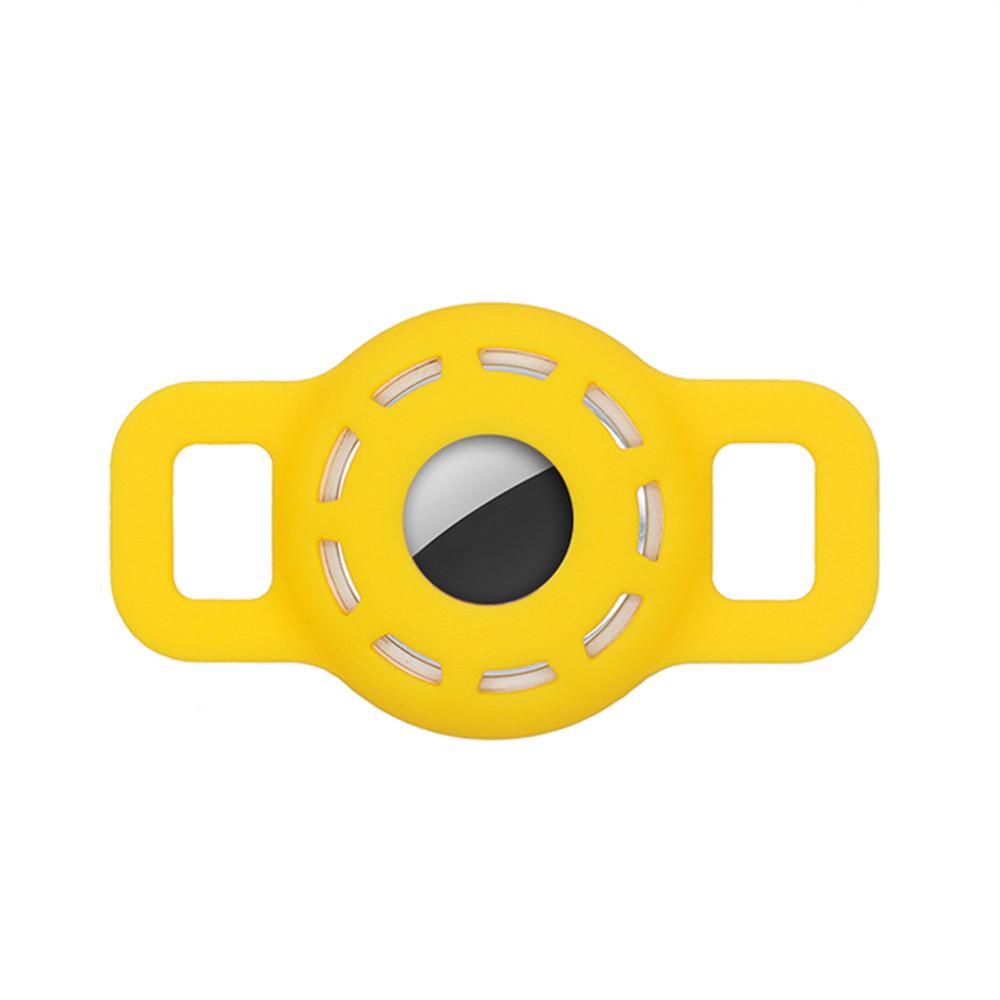 For AirTag 2nd Gen / AirTag 1st Gen Slide-On Silicone Case Dog Cat Collar Holder, Size: Small(Yellow) - Shopkiz.com