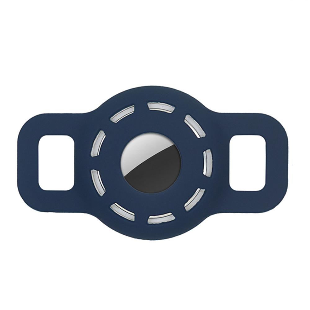 For AirTag 2nd Gen / AirTag 1st Gen Slide-On Silicone Case Dog Cat Collar Holder, Size: Medium(Midnight Blue) - Shopkiz.com