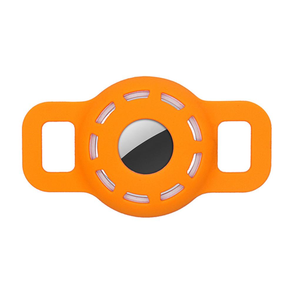 For AirTag 2nd Gen / AirTag 1st Gen Slide-On Silicone Case Dog Cat Collar Holder, Size: Medium(Orange) - Shopkiz.com