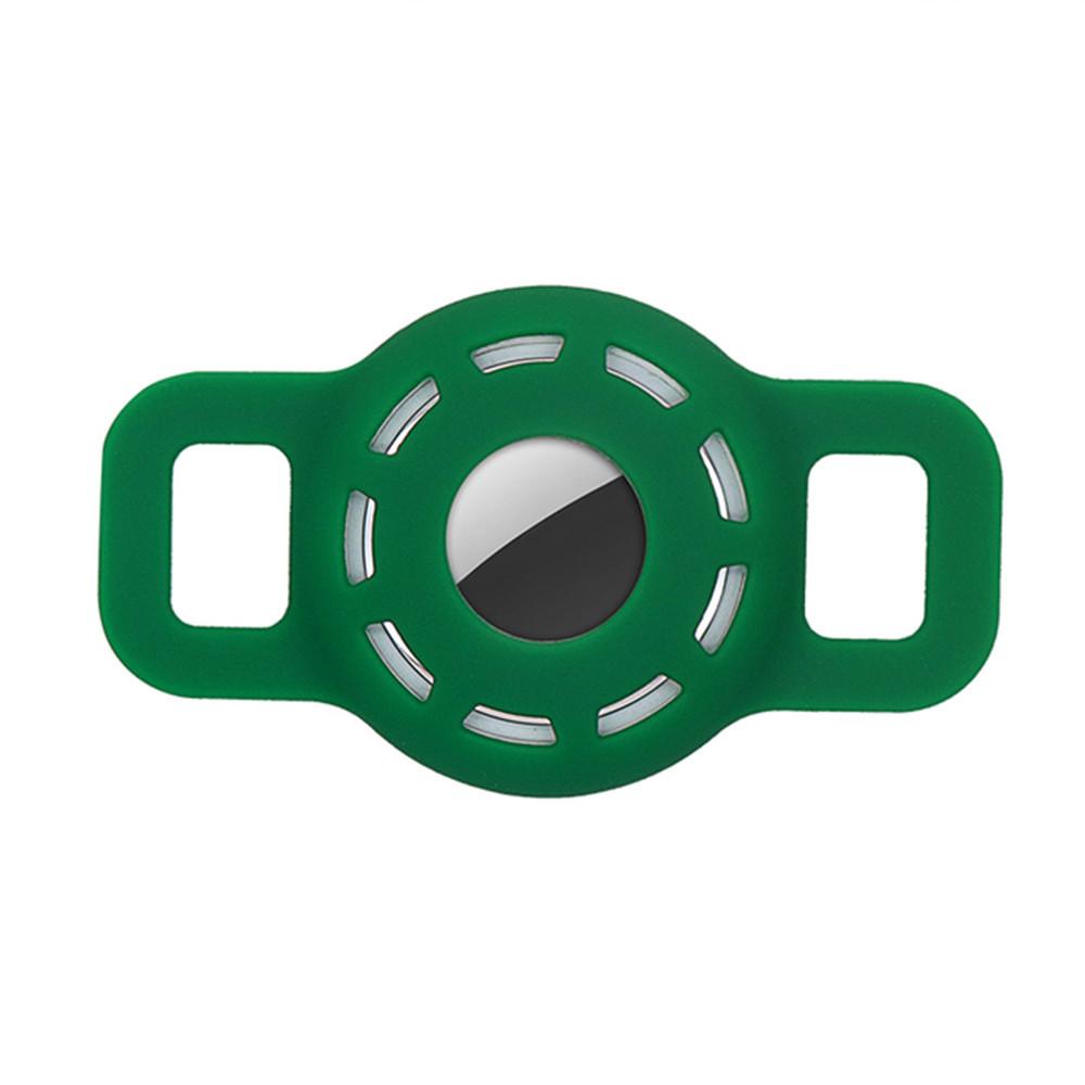 For AirTag 2nd Gen / AirTag 1st Gen Slide-On Silicone Case Dog Cat Collar Holder, Size: Large(Ink Green) - Shopkiz.com