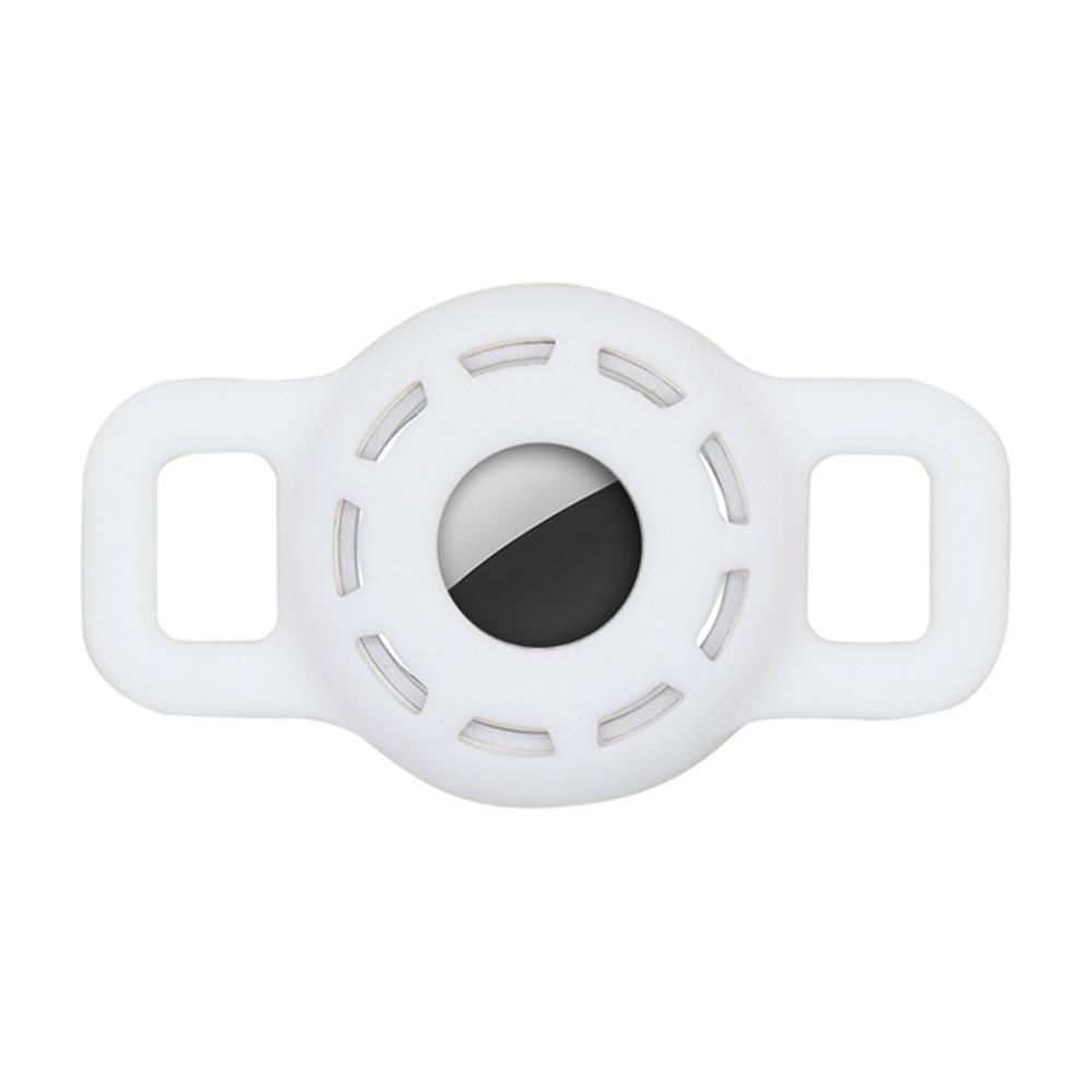 For AirTag 2nd Gen / AirTag 1st Gen Slide-On Silicone Case Dog Cat Collar Holder, Size: Large(White) - Shopkiz.com