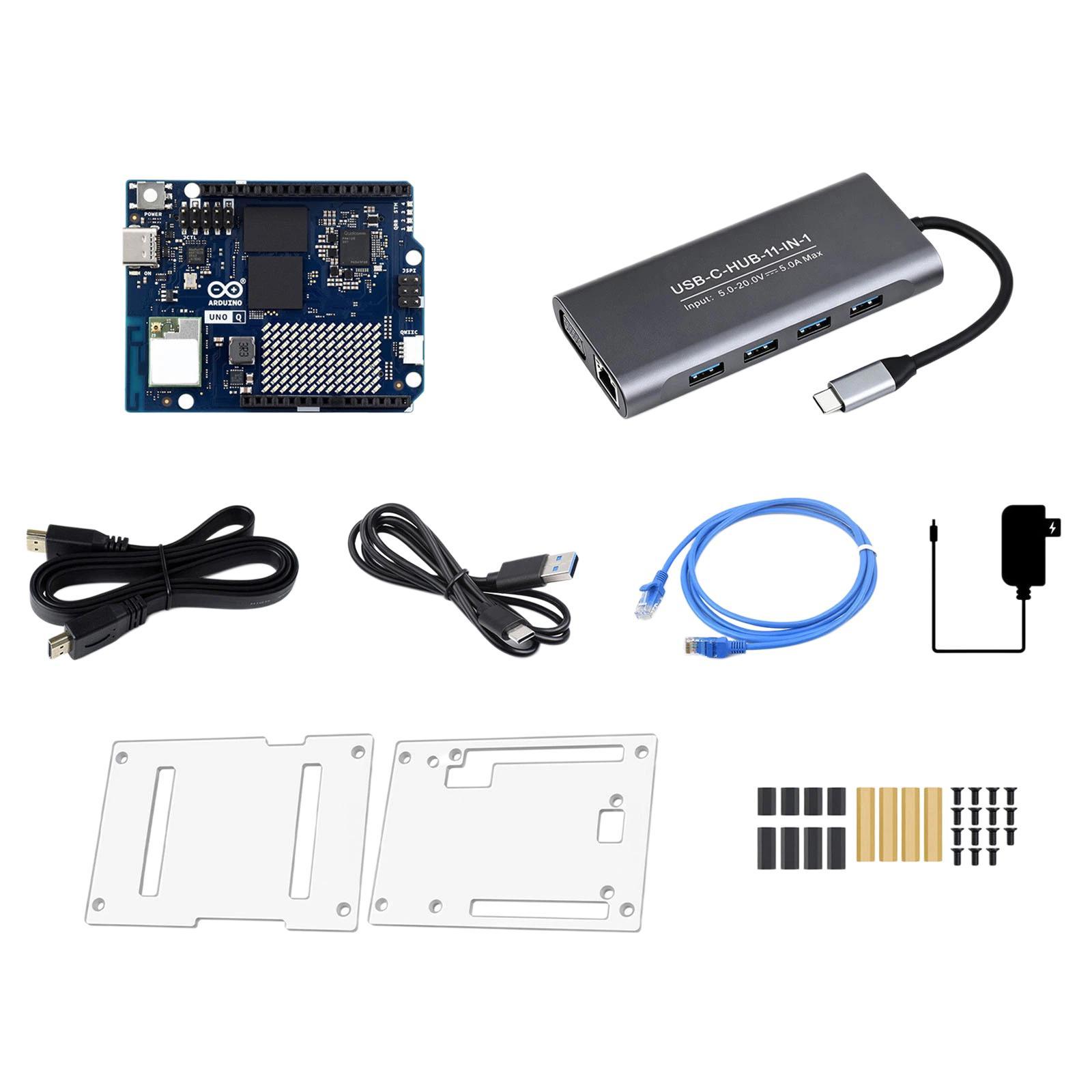 WAVESHARE For Arduino UNO Q Development Board Enclosure Kit Upgrade Version, Spec: 2GB+16GB(US Plug) - Shopkiz.com