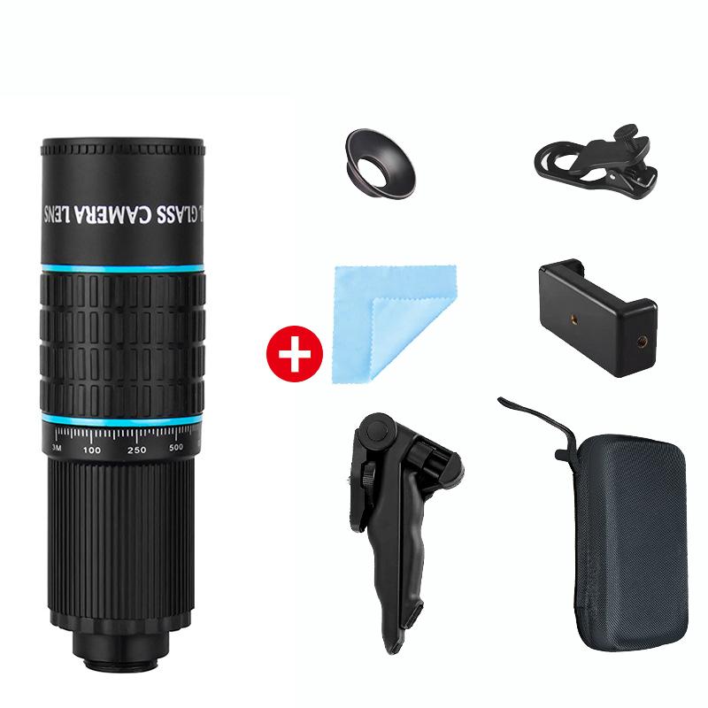 22X Telephoto Phone Lens Kit Universal Clip-On Monocular Camera Lens M Kit + Carrying Case Blue - Shopkiz.com