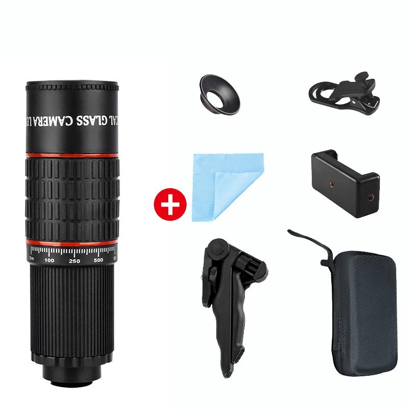22X Telephoto Phone Lens Kit Universal Clip-On Monocular Camera Lens M Kit + Carrying Case Red - Shopkiz.com