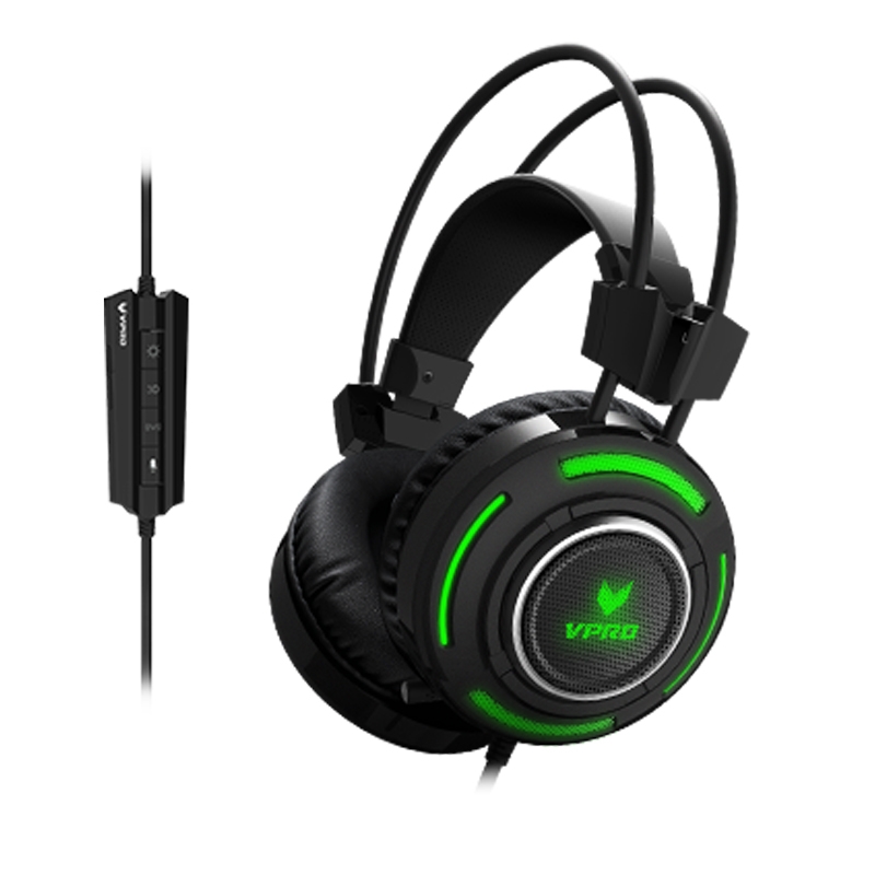 Rapoo VH600 Virtual 7.1 Channel RGB Game HD Voice Full-coverage Wired Control Headset with Dual Noise Reduction Microphones, Cable Length: