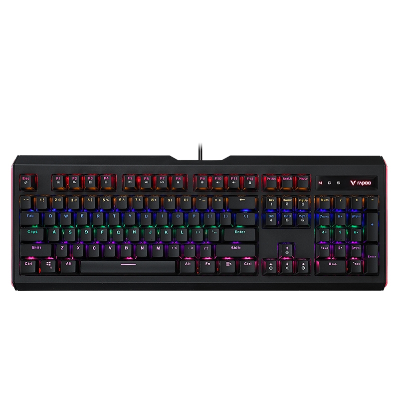 Rapoo V500L 104-keys Mixed Color Light Wired Gaming Mechanical Keyboard Office Desktop Computer Keyboard(Black Shaft) - Shopkiz.com