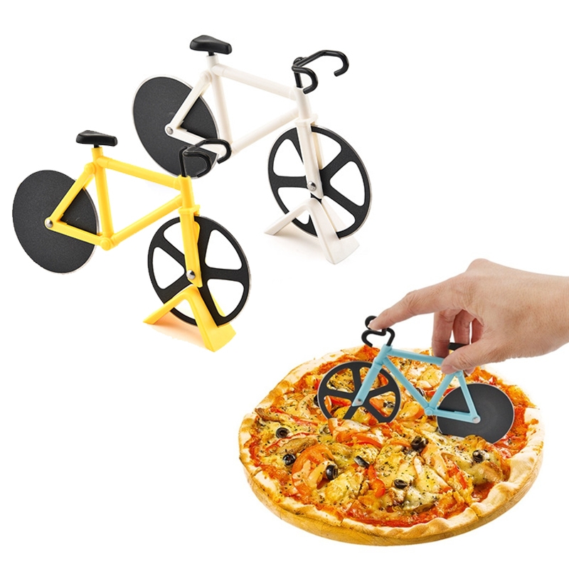 Stainless Steel Bicycle Pizza Cutter Knife Cake Cutter Creative Hob Random Color Delivery - Shopkiz.com