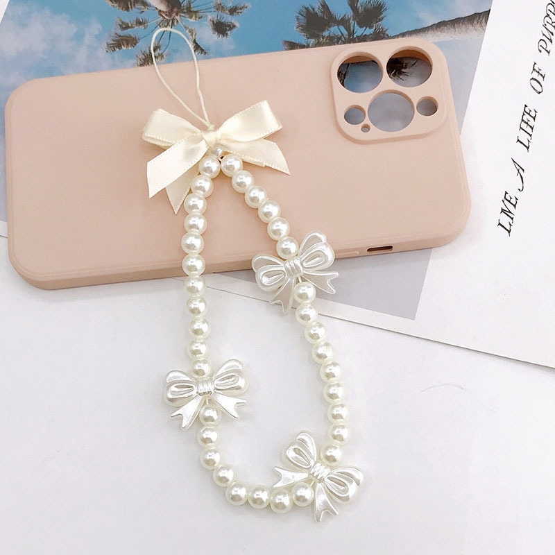 Butterfly Pearl Bracelet Mobile Phone Chain - Shopkiz.com