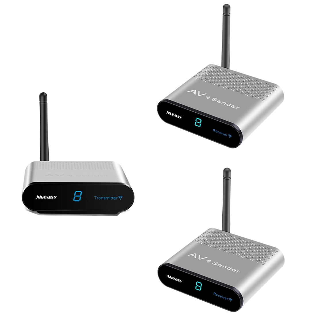 Measy AV220-2 2.4GHz Wireless Audio / Video Transmitter + 2 Receiver, Transmission Distance: 200m - Shopkiz.com