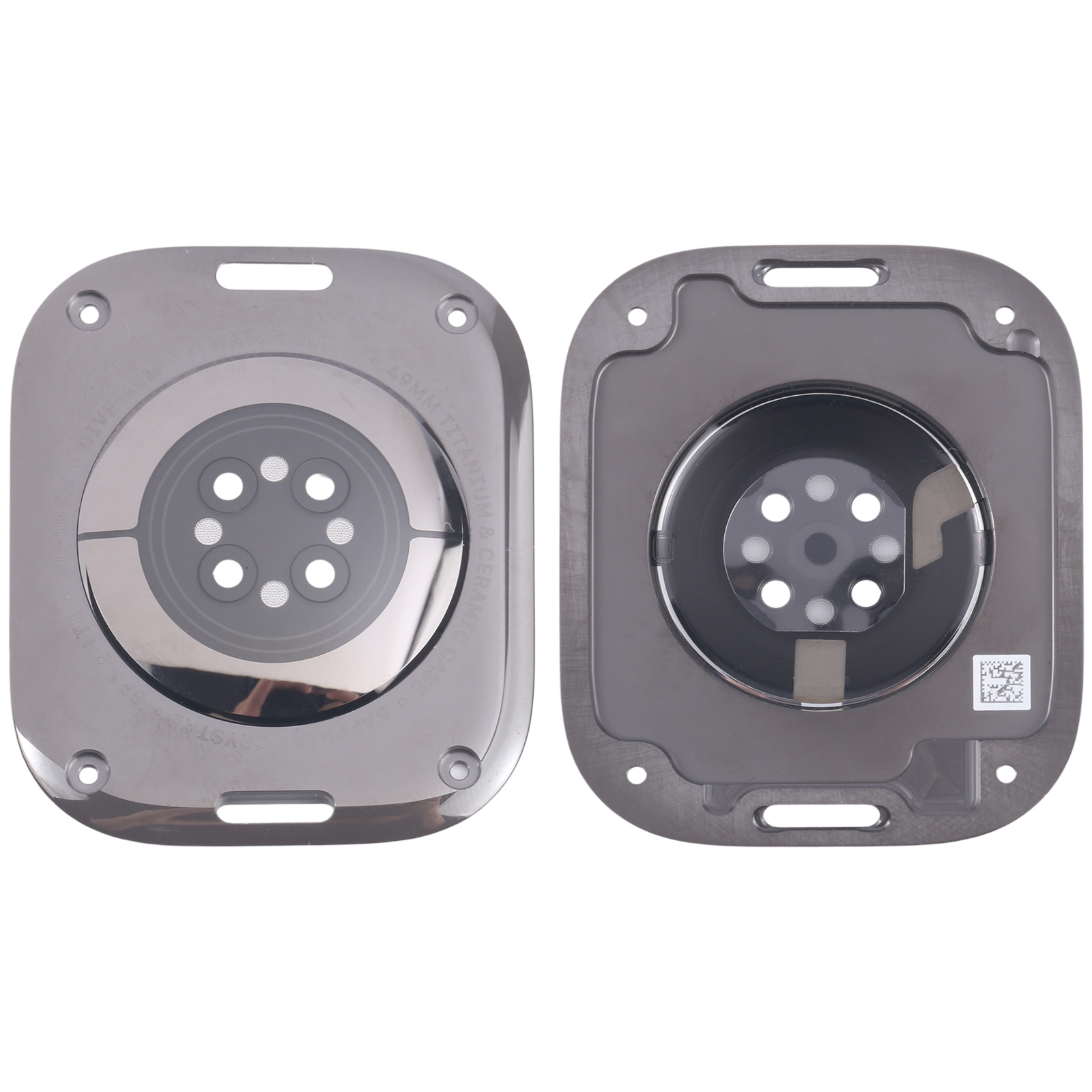 For Apple Watch Ultra 2 49mm A2986 A2987 LTE Version Glass Back Cover(Black) - Shopkiz.com