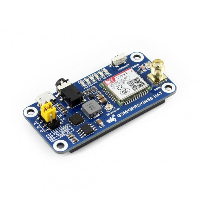 Waveshare GSM/GPRS/GNSS/Bluetooth HAT for Raspberry Pi - Shopkiz.com