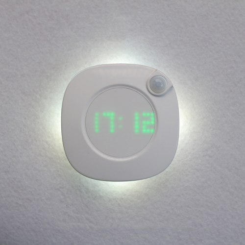 LED Time Clock Night Light PIR Motion Sensor Wall Lamp USB