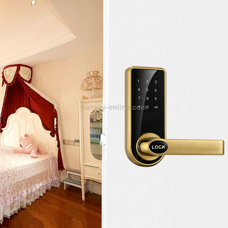 Password + Key + Sensor Card Zinc Alloy Red Bronze Electronic Door Lock
