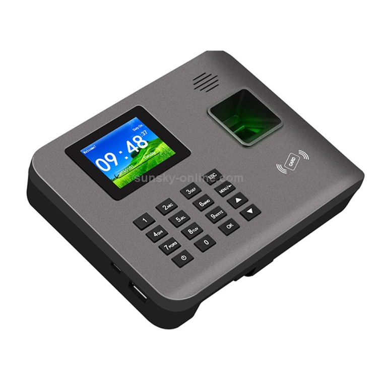 Realand AL321D Tiempo de asistencia de huellas dactilares con pantalla a color de 2,4 pulgadas y función de tarjeta de identificación y batería - 1