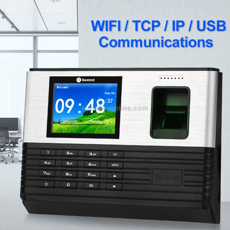Realand AL355 Tiempo de asistencia de huellas dactilares con pantalla a color de 2,8 pulgadas y función de tarjeta de identificación y WiFi - 11
