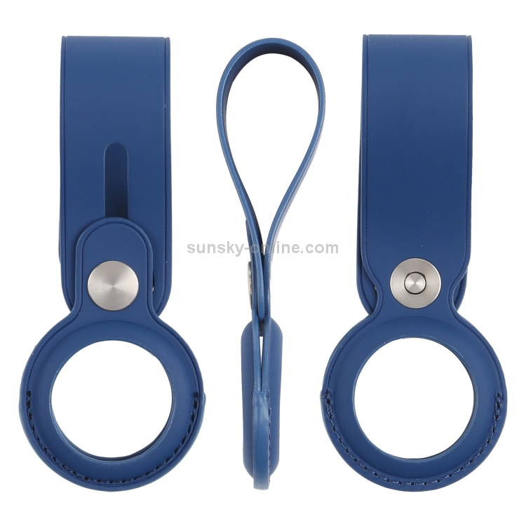 Anti-scratch Polyurethane Case Cover with Hang Loop for AirTag (Blue) Anti-scratch Polyurethane Case Cover with Hang Loop for AirTag (Blue)