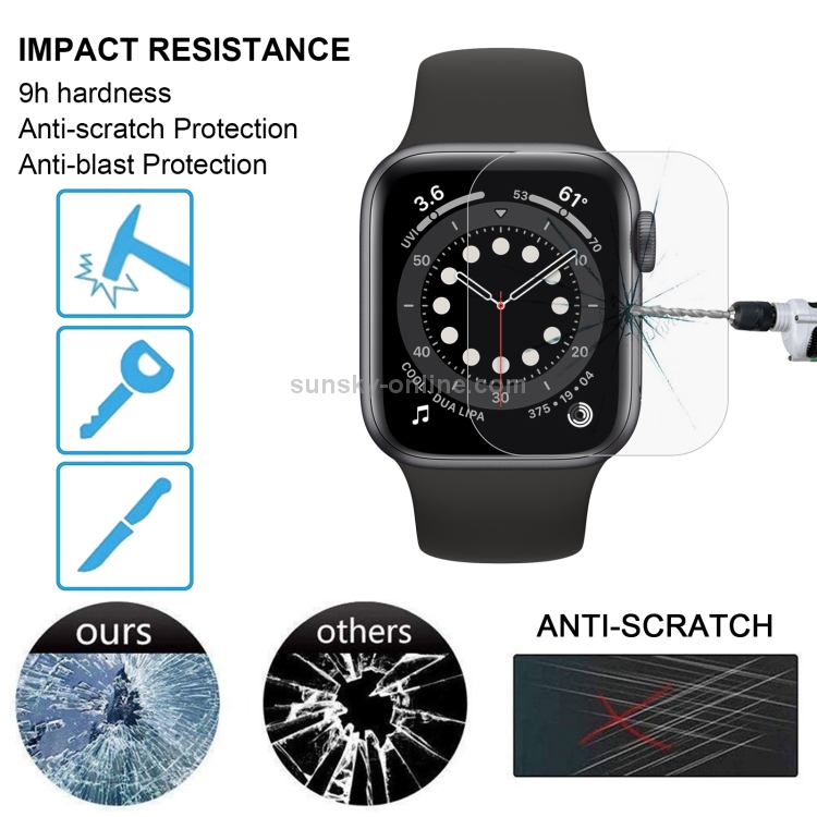 Película de vidrio templado 9H 2.5D para Apple Watch Series 5/4 44 mm - 3