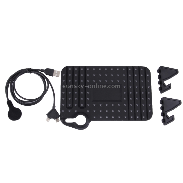 Silicone Pad Car Phone Holder with Charging Cable Silicone Pad Car Phone Holder with Charging Cable