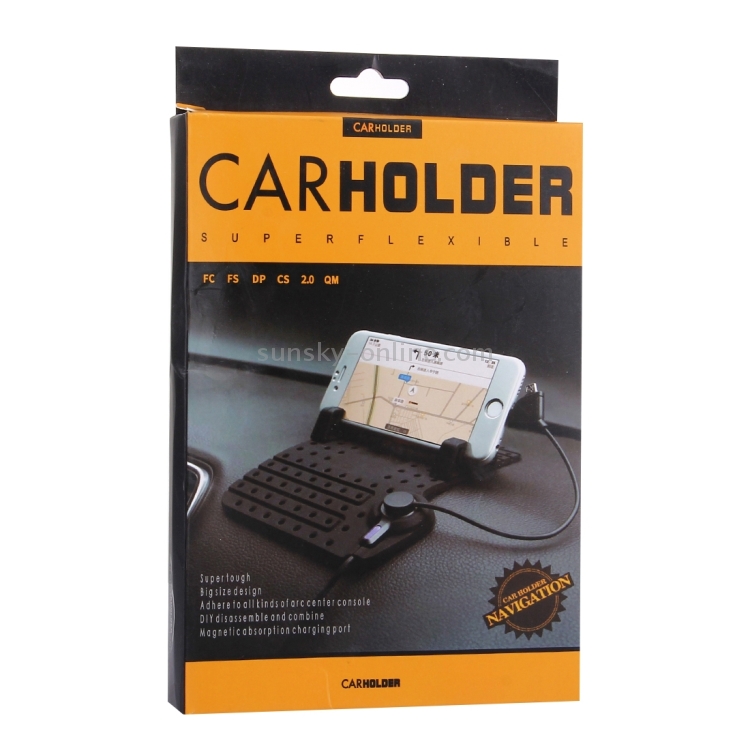 Silicone Pad Car Phone Holder with Charging Cable Silicone Pad Car Phone Holder with Charging Cable