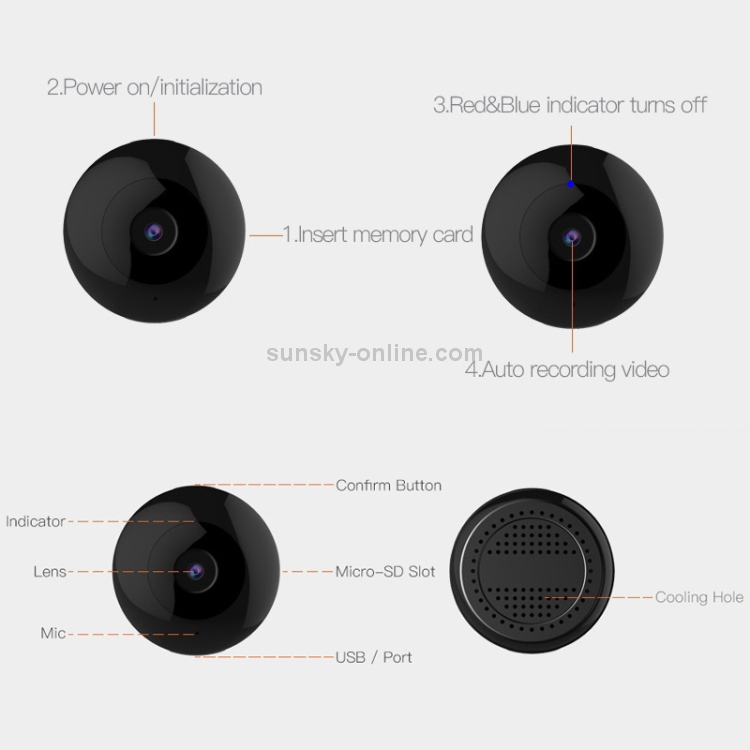 CAMSOY C2 Monitor inteligente Bluetooth HD Visión nocturna WIFI Cámara de monitor remoto - 3