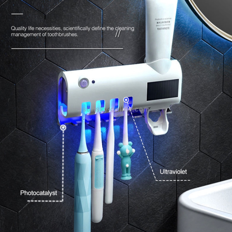 Porte-brosse à dents mural pour salle de bain stérilisateur ultraviolet pour  brosse à dents (blanc)