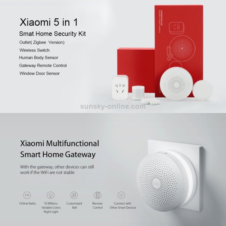 Original Xiaomi Mijia Gateway 3 Smart Home Kits Gateway Alarm System with  Radio