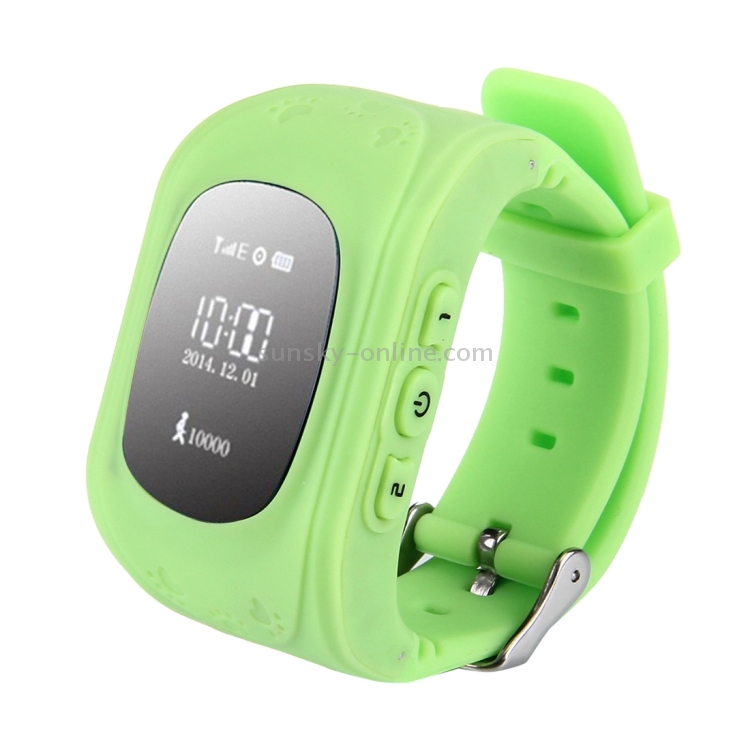 Reloj inteligente con rastreador GPS para niños, compatible con tarjeta SIM / Anti-perdida / Llamada / Buscador de ubicación / Monitor remoto / Podómetro (Verde)