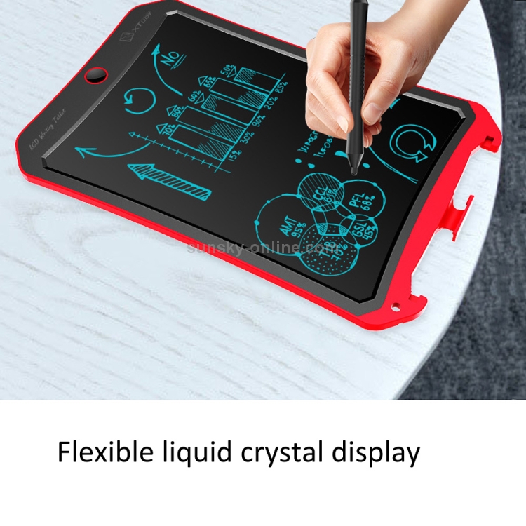 WP9316 Tableta de escritura con pantalla LCD monocromática de 10 pulgadas, dibujo a mano, bocetos, garabatos, garabatos, tablero de dibujo para oficina en casa, rojo - 3