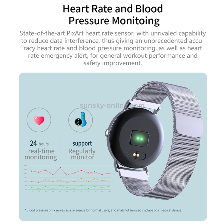 CV08C 1.0 TN Color Screen Smart Bracelet IP67 Waterproof, Metal Call Reminder /Heart Rate Monitoring /Sleep Monitoring / Sedentary (Gold)