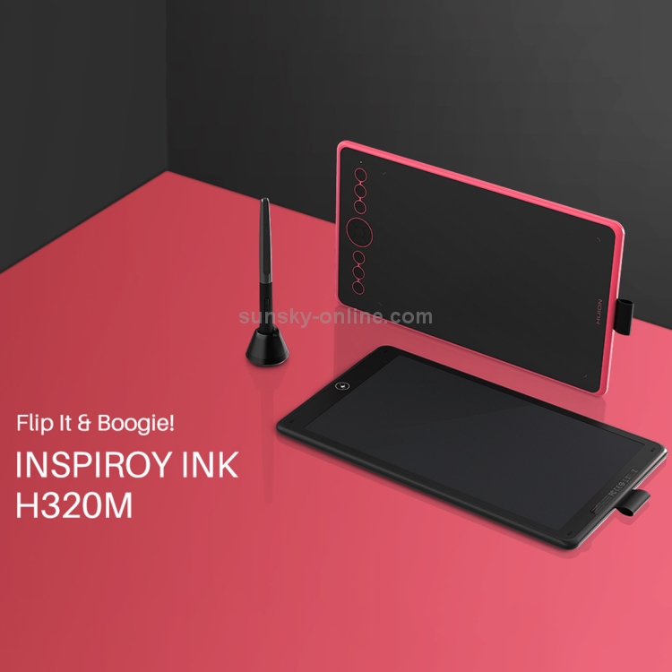 HUION Inspiroy Ink H320M 5080 LPI Tableta de dibujo artístico para diversión, con bolígrafo y portalápices sin batería (rojo) - 5